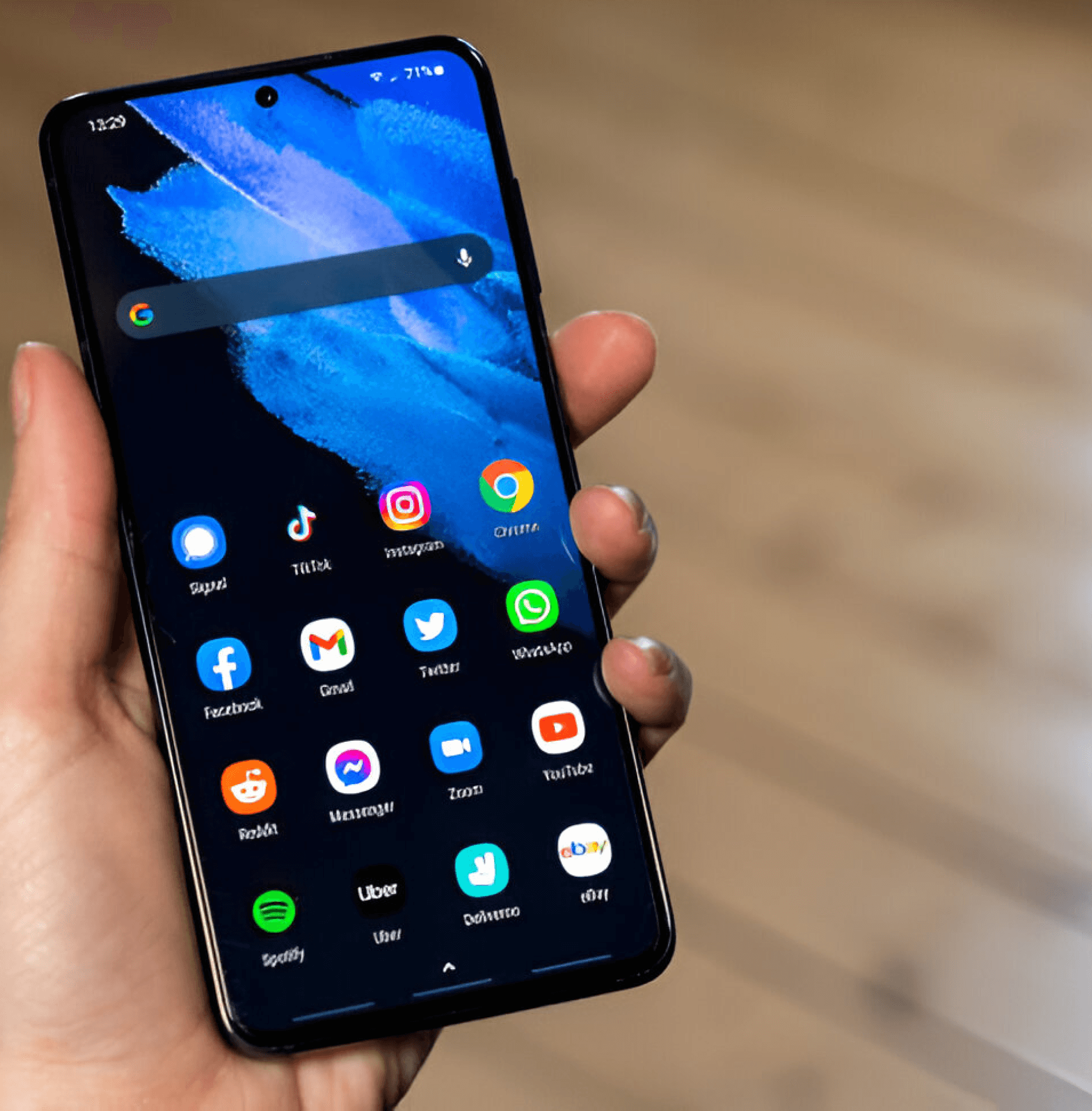 Android mobile phone in hand