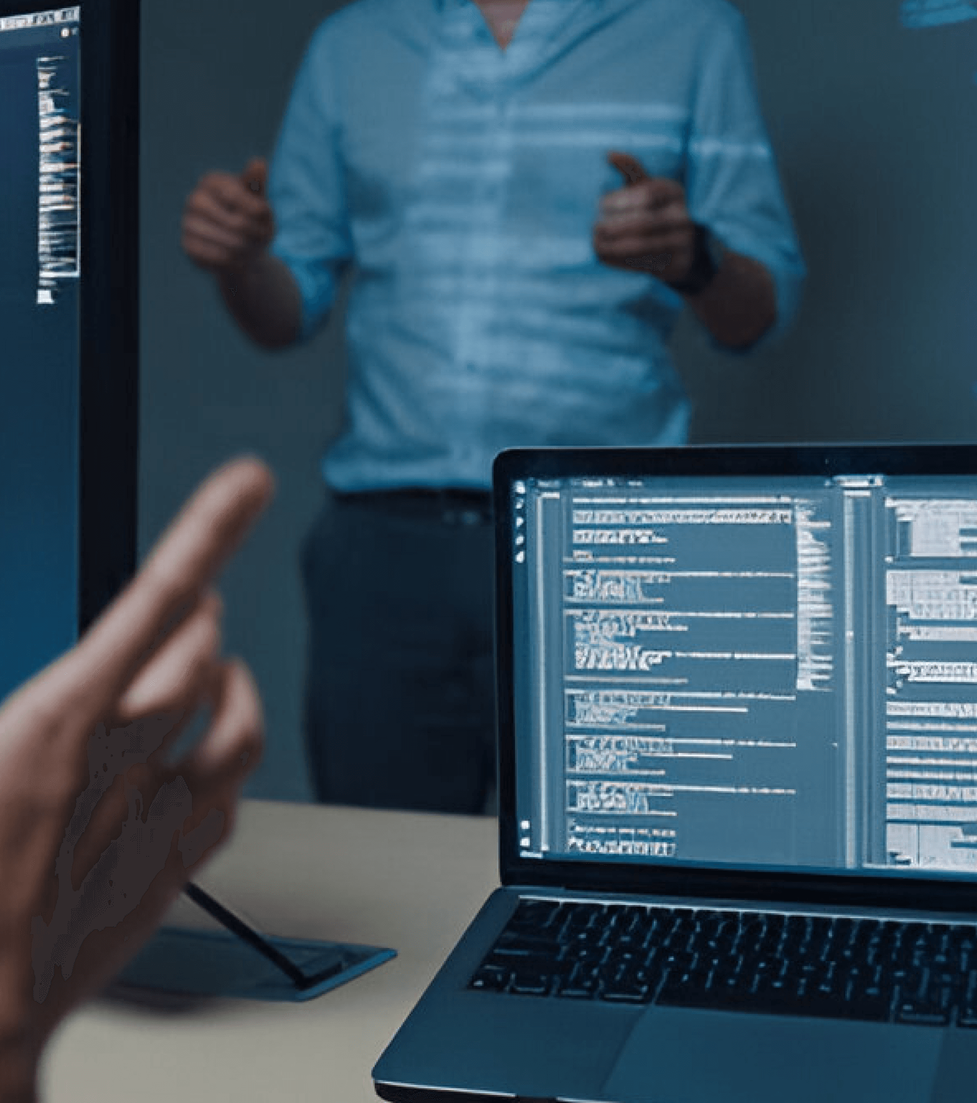 Macbook with code in screen